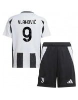 Juventus Dusan Vlahovic #9 Domácí dres pro děti 2024-25 Krátký Rukáv (+ trenýrky)